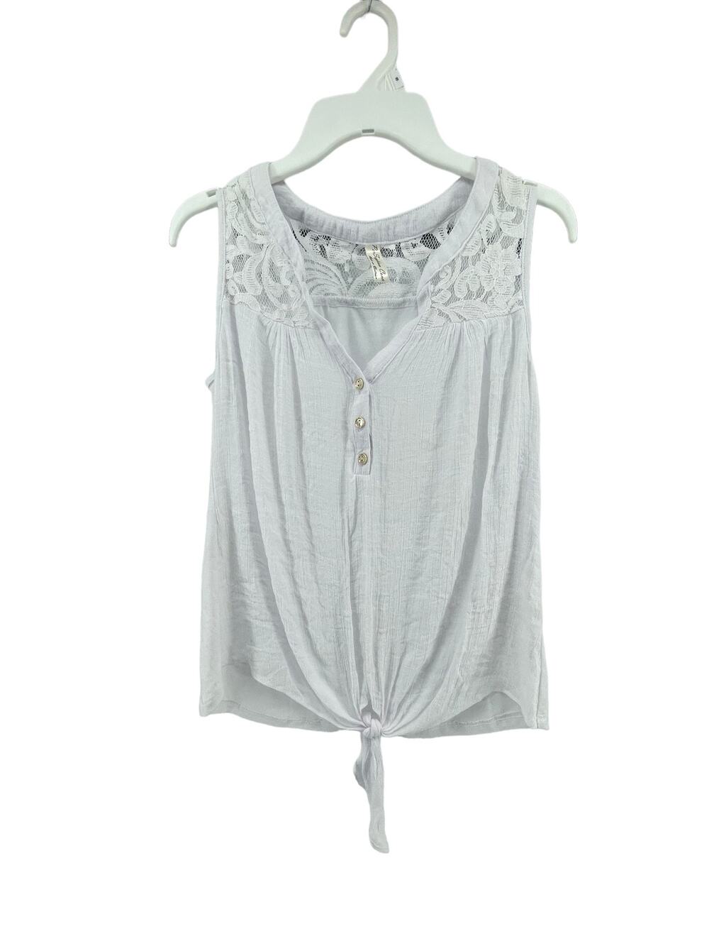 Perseption Concept White Crochet Lace Sleeveless Top Women's Size Small